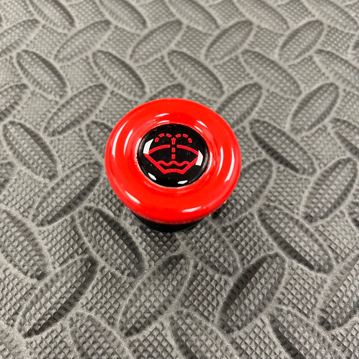 Washer Bottle Bung, Fits Multiple Ford Models - Gloss Red Plastic With Red Screenwash Logo Detailing