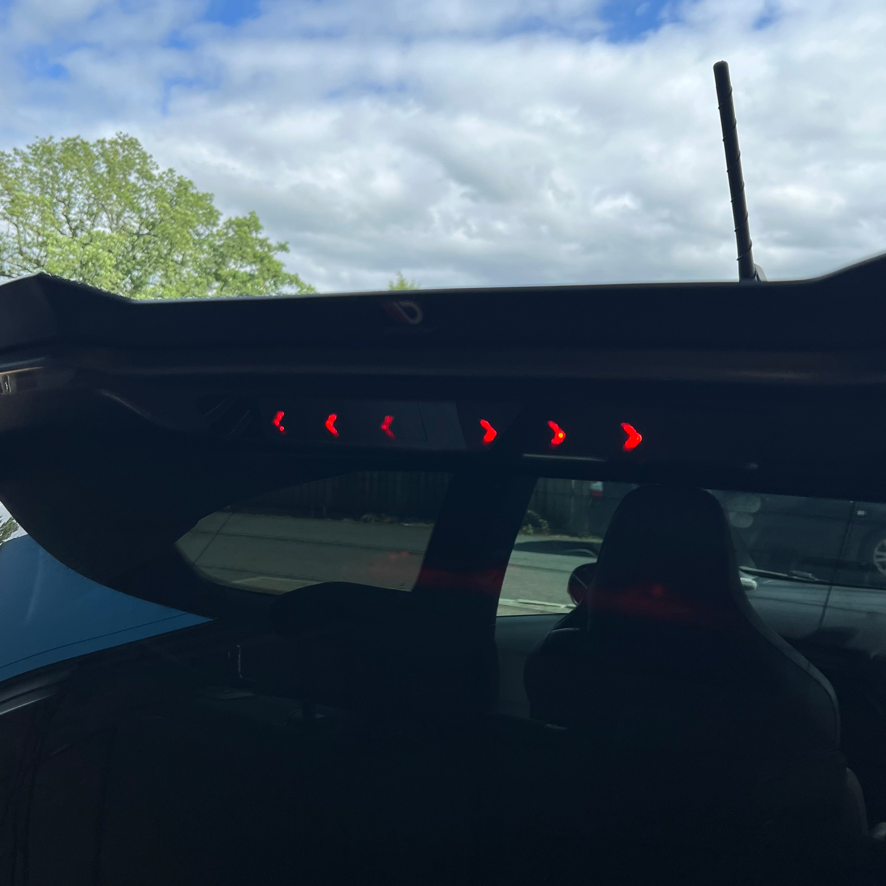 Proform Upper Middle Brake Light Cover Plate - Mk8/8.5 Fiesta, Mk4/4.5 Foucs & Mk2/2.5 Puma - Gloss Black Plate With Cheveron Detail.