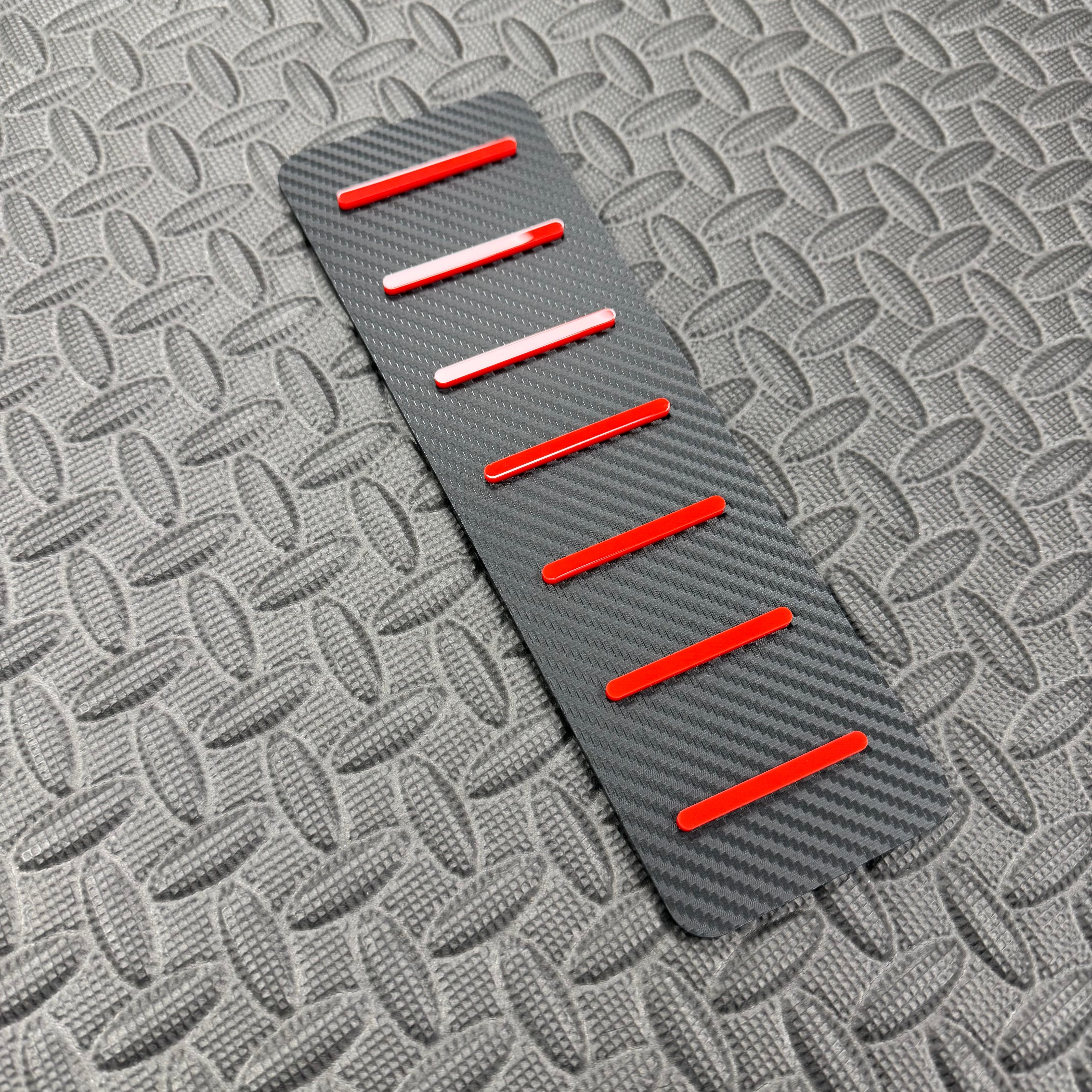 Proform Mk3/3.5 Focus Dead Pedal / Foot Rest Plate - Red Detail - Carbon Fibre Effect Back Plate