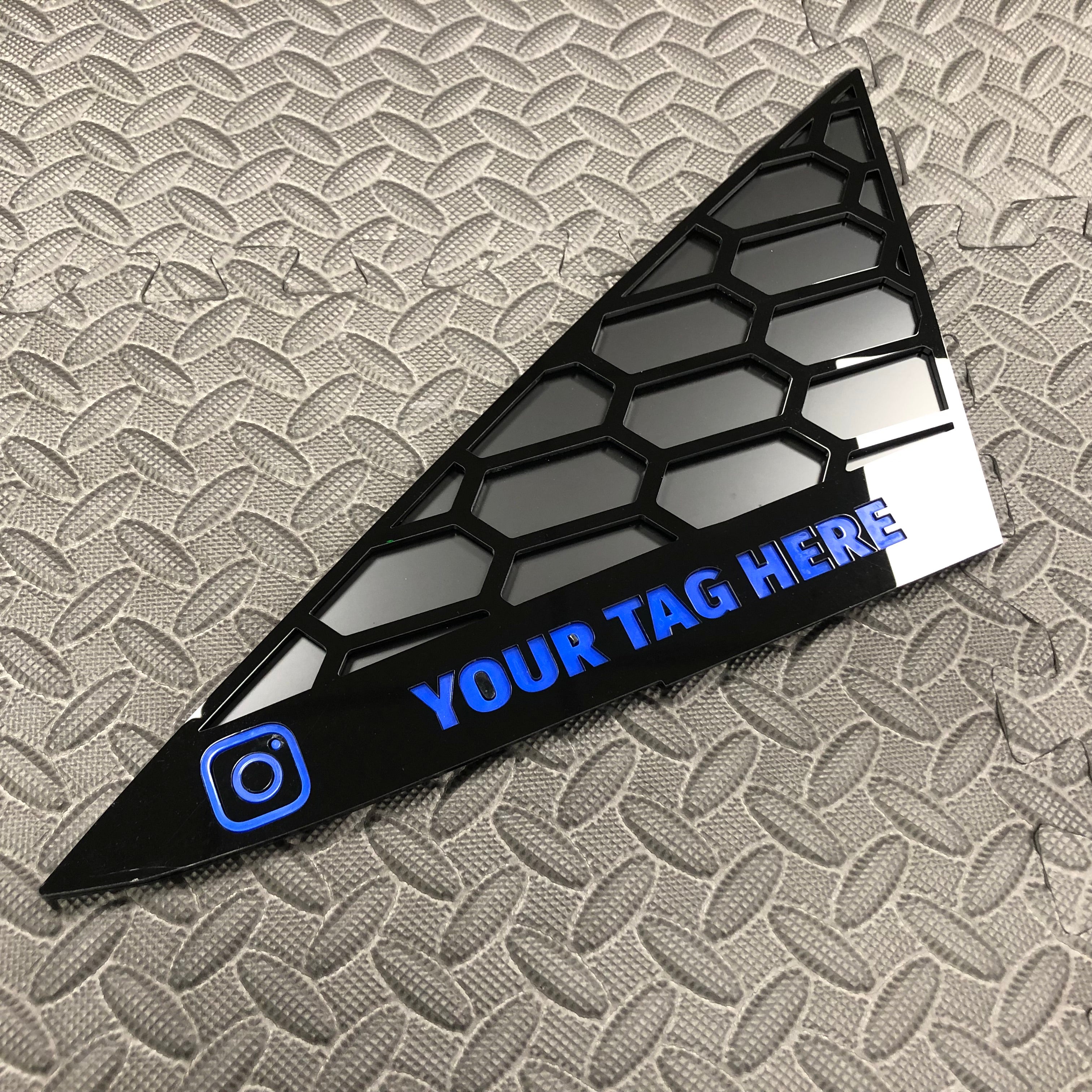 Mk7/7.5 Fiesta Front Quarter Window Inserts (Pair) - Custom Text / Social Media Tag