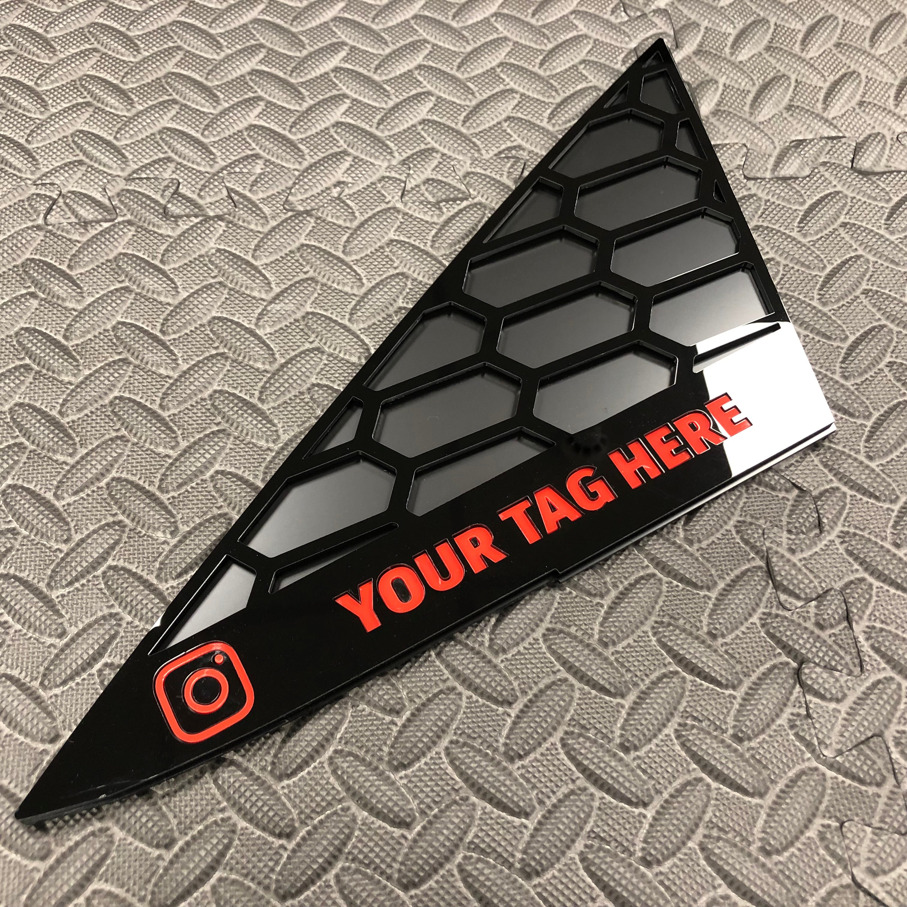 Mk7/7.5 Fiesta Front Quarter Window Inserts (Pair) - Custom Text / Social Media Tag