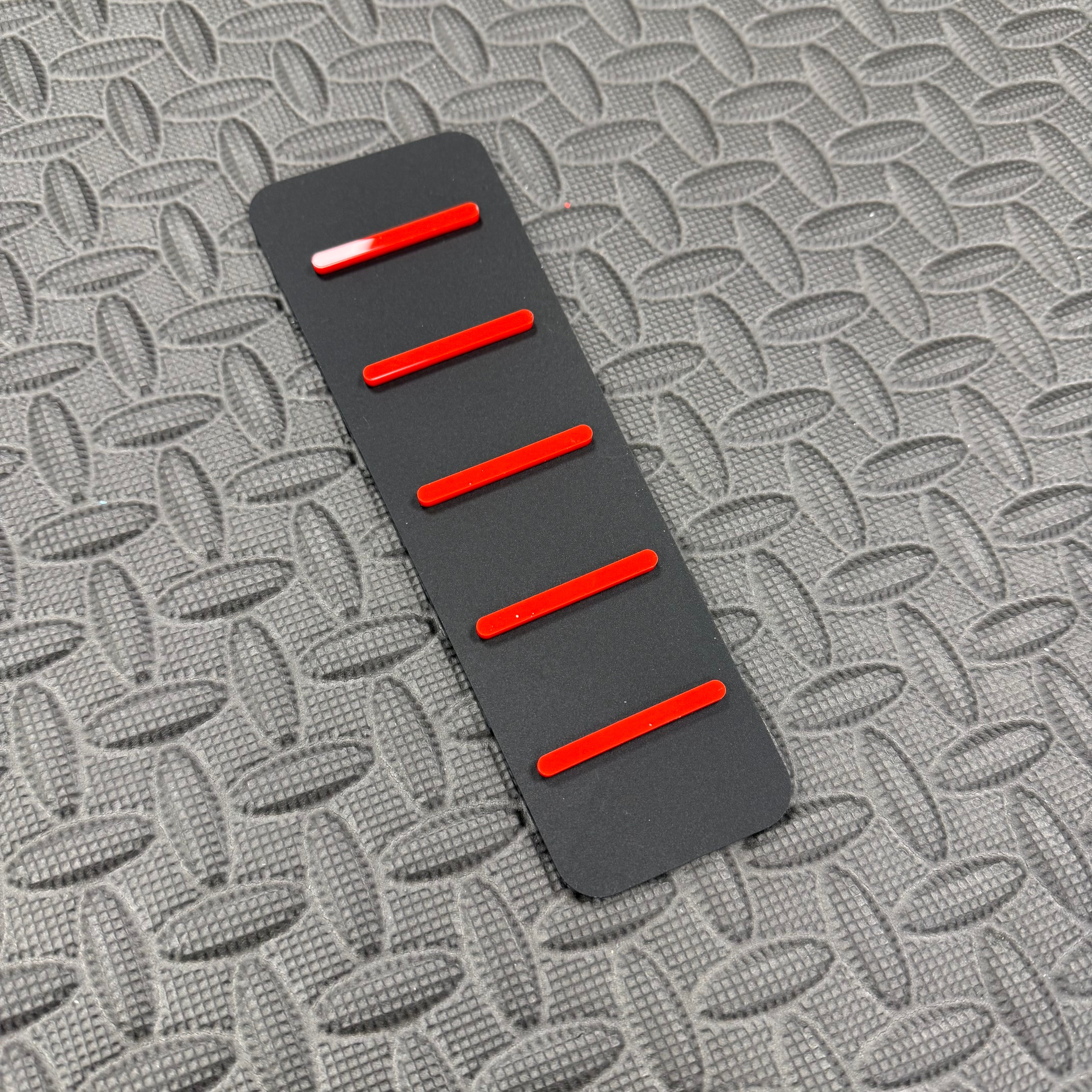 Proform Mk2/2.5 Puma ST Dead Pedal / Foot Rest Plate - Satin Black Back Plate With Red Detail