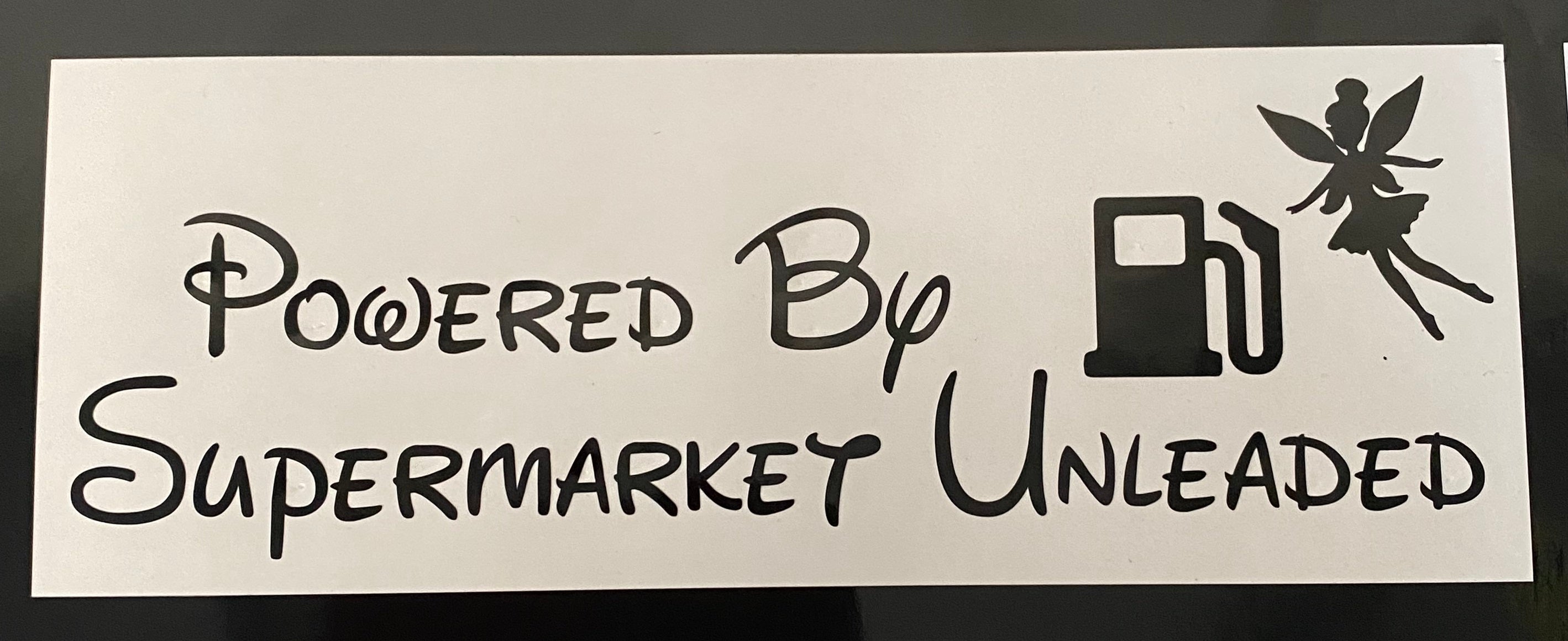 Powered By Supermarket Unleaded Vinyl Sticker