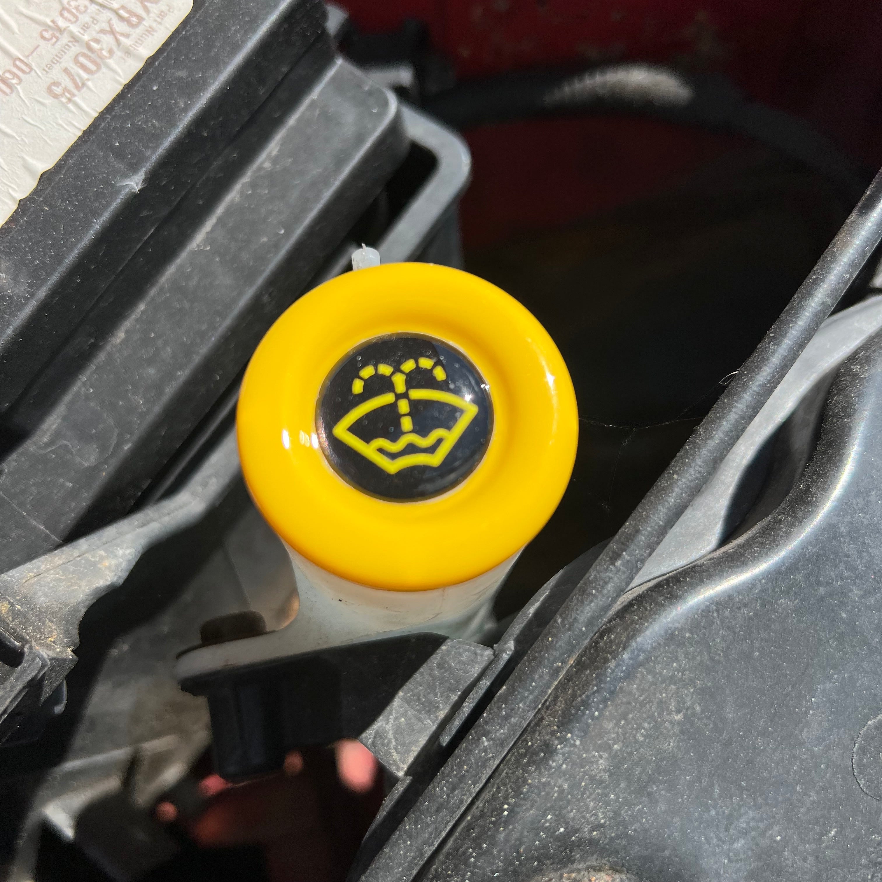 Proform Washer Bottle Bung Mk6 Fiesta - Gloss Yellow Plastic With Yellow Screen Wash Logo Gel Badge