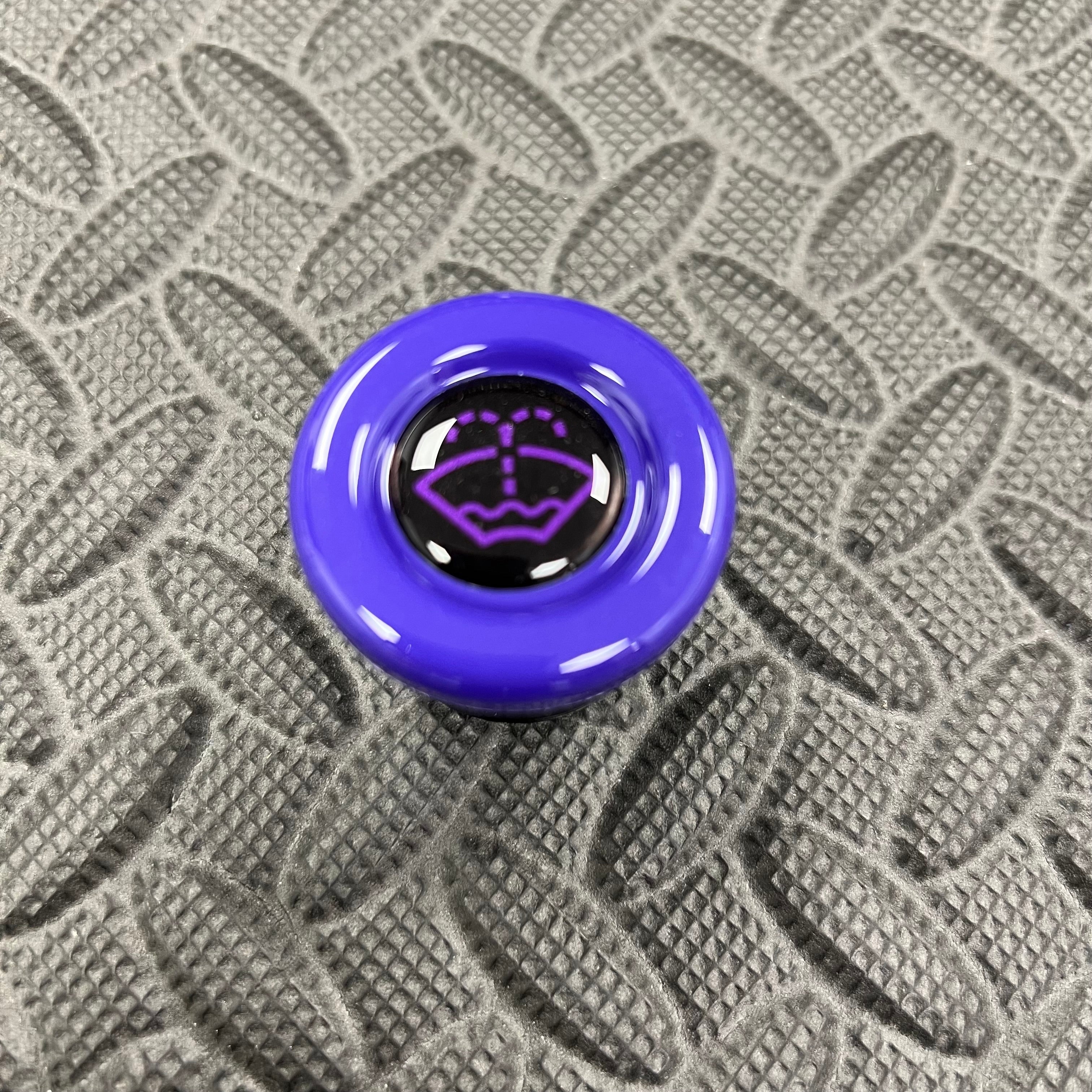 Washer Bottle Bung, Fits Multiple Ford Models - Gloss Purple Plastic With Purple Screenwash Logo Detailing