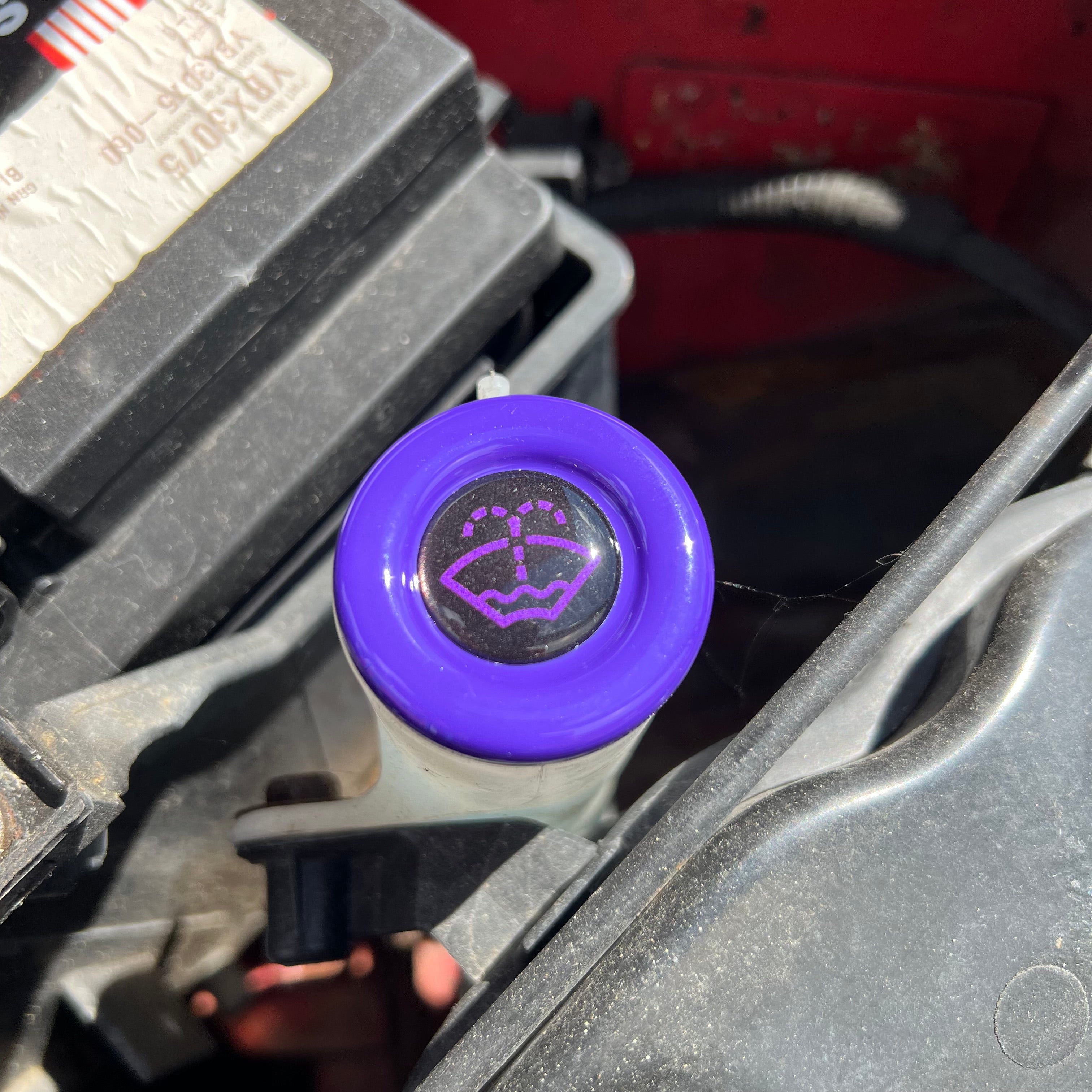 Proform Washer Bottle Bung Mk6 Fiesta - Gloss Purple Plastic With Purple Screen Wash Logo Gel Badge