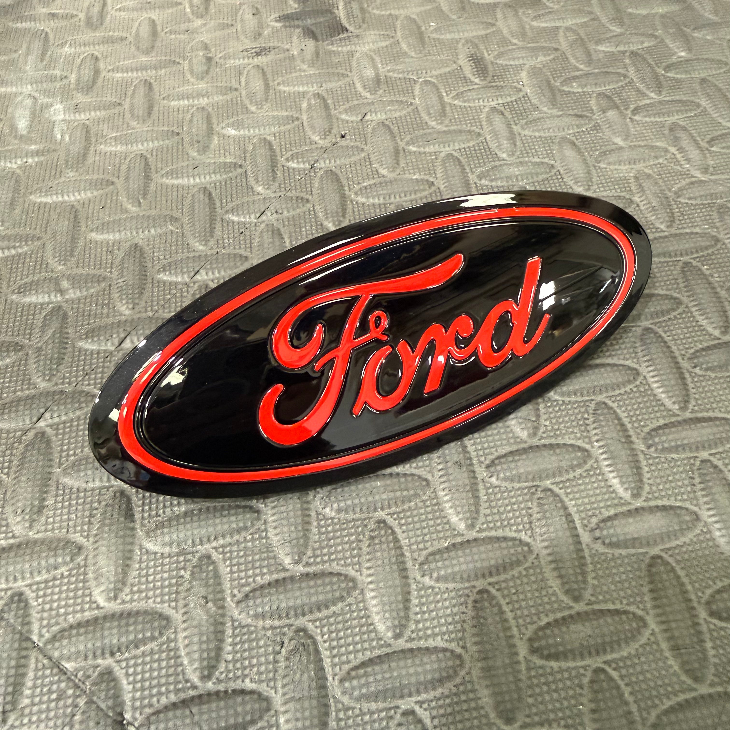 Genuine Ford Grille Badge - Painted Race Red