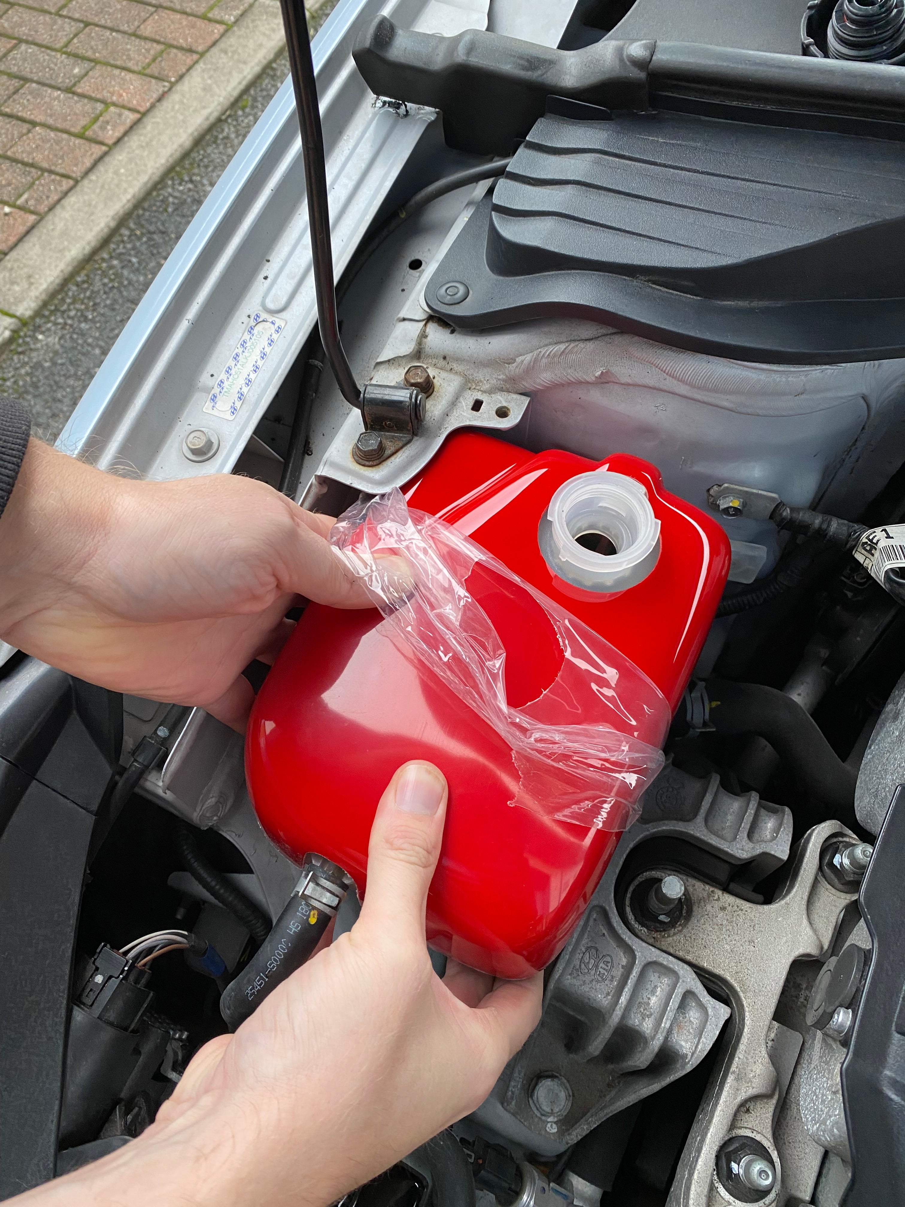 Proform Coolant Tank Cover - Hyundai i30N / Kona N / Veloster N - Gloss Red Plastic