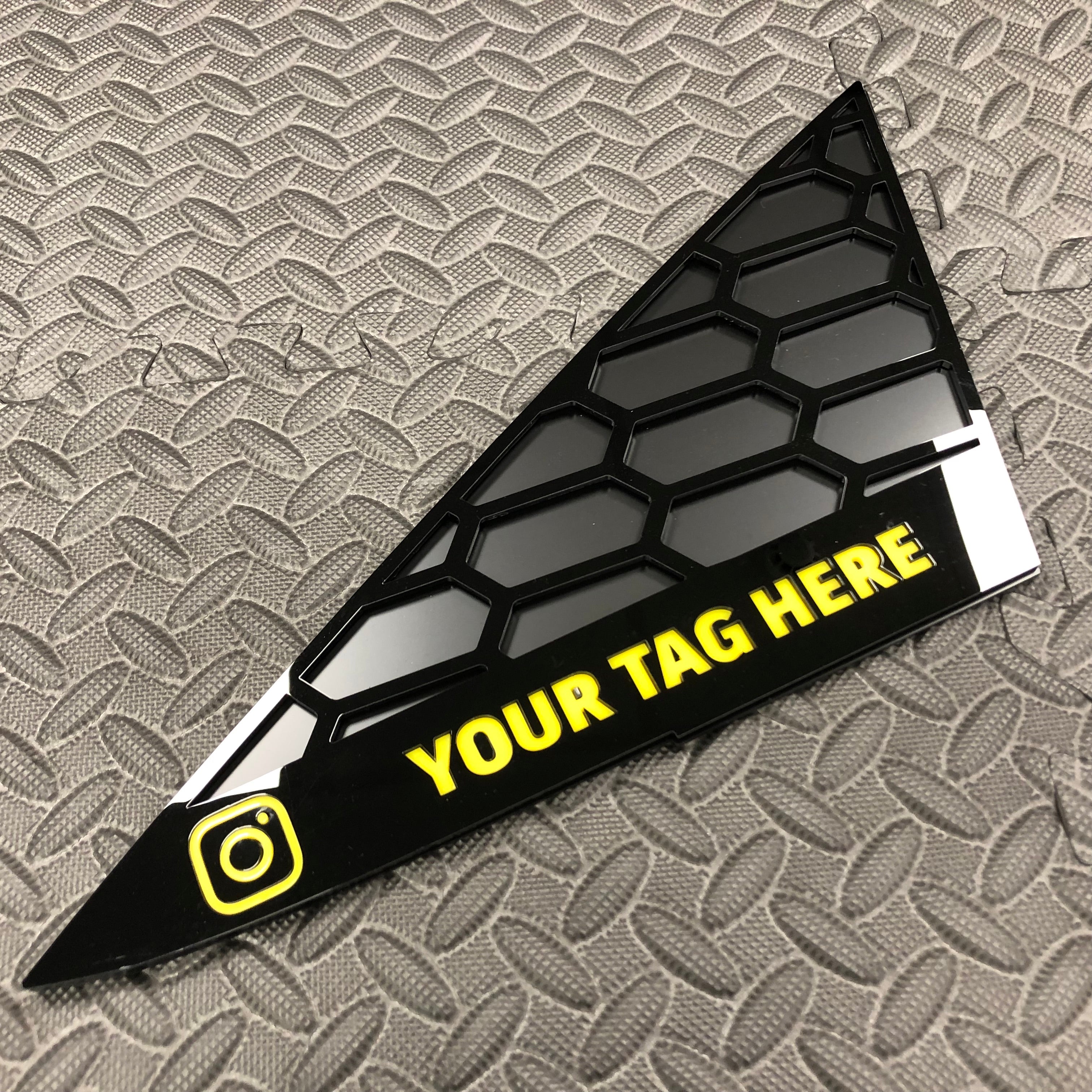 Mk7/7.5 Fiesta Front Quarter Window Inserts (Pair) - Custom Text / Social Media Tag
