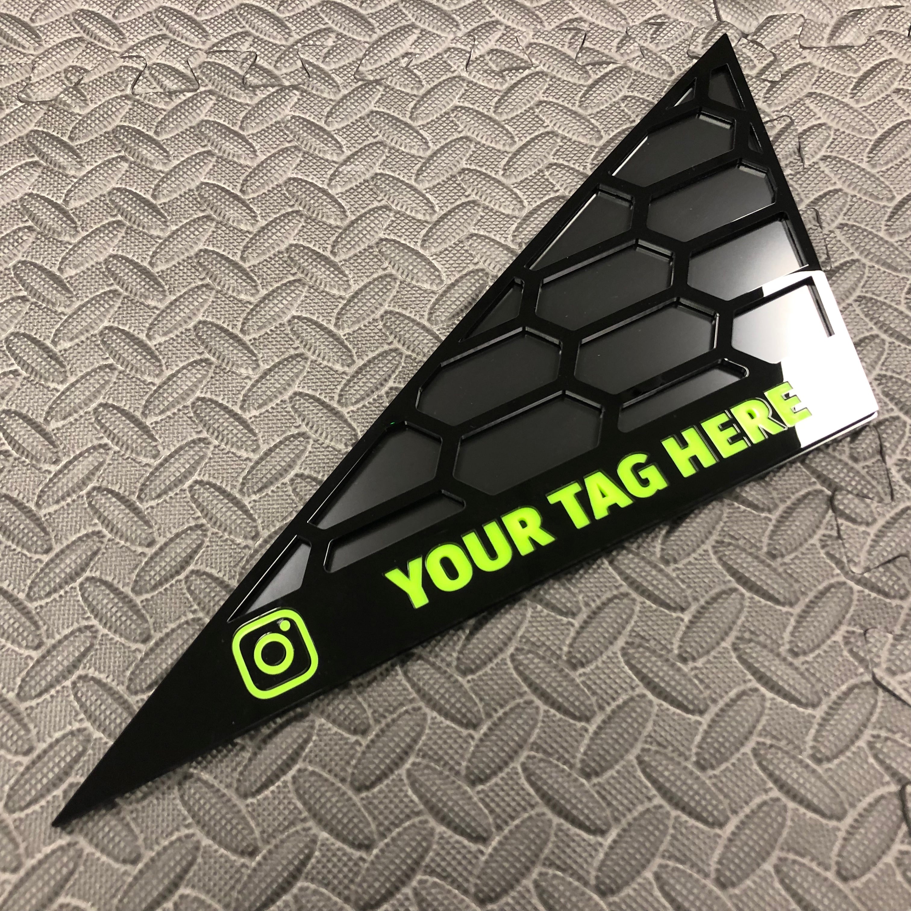 Mk8/8.5 Fiesta Front Quarter Window Inserts (Pair) - Custom Text / Social Media Tag