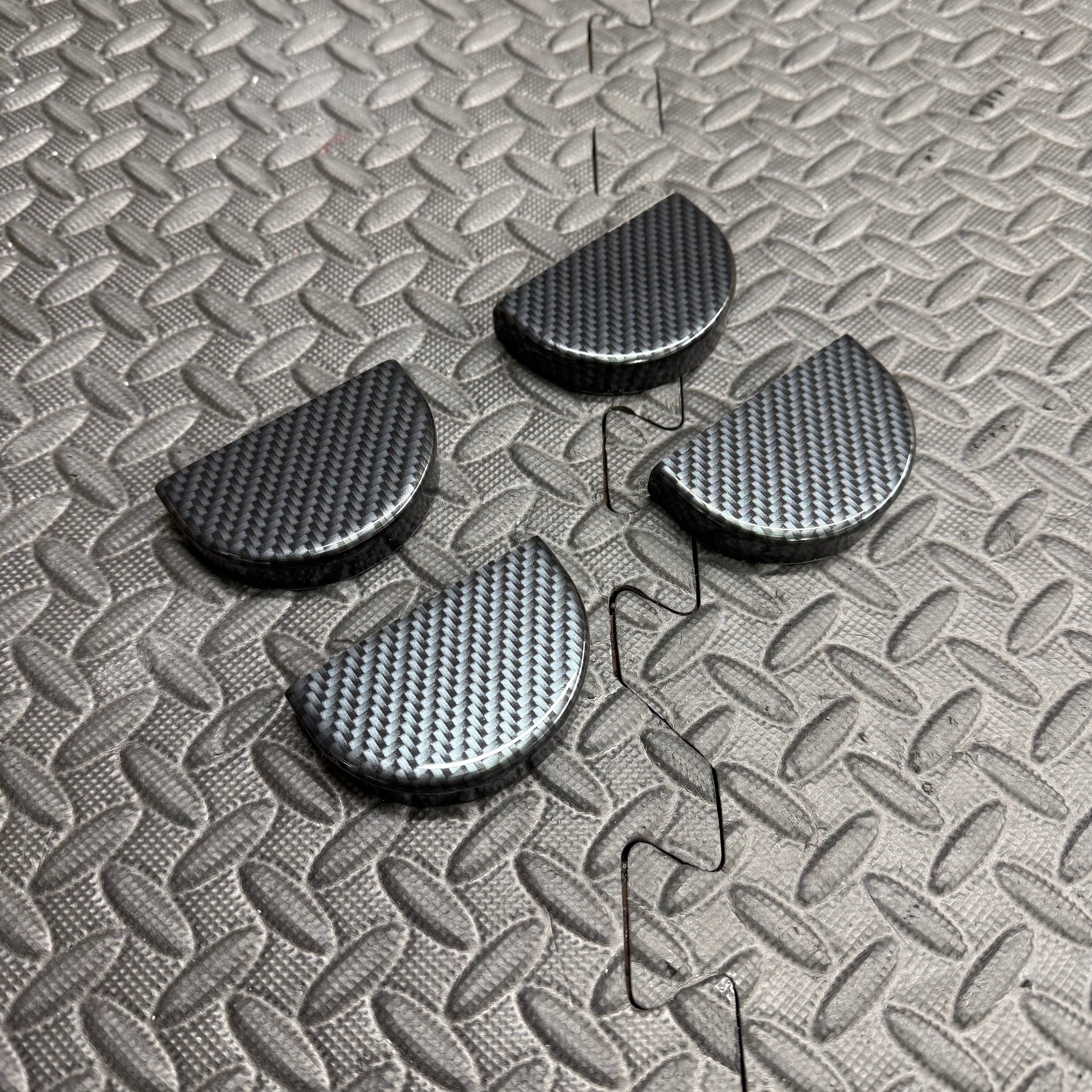 Proform Seat Rail End Covers - Mk8/8.5 Fiesta - Deluxe Carbon Fibre Effect Plastic