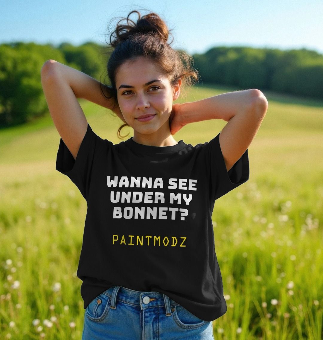 Wanna see under my bonnet womens car show tshirt
