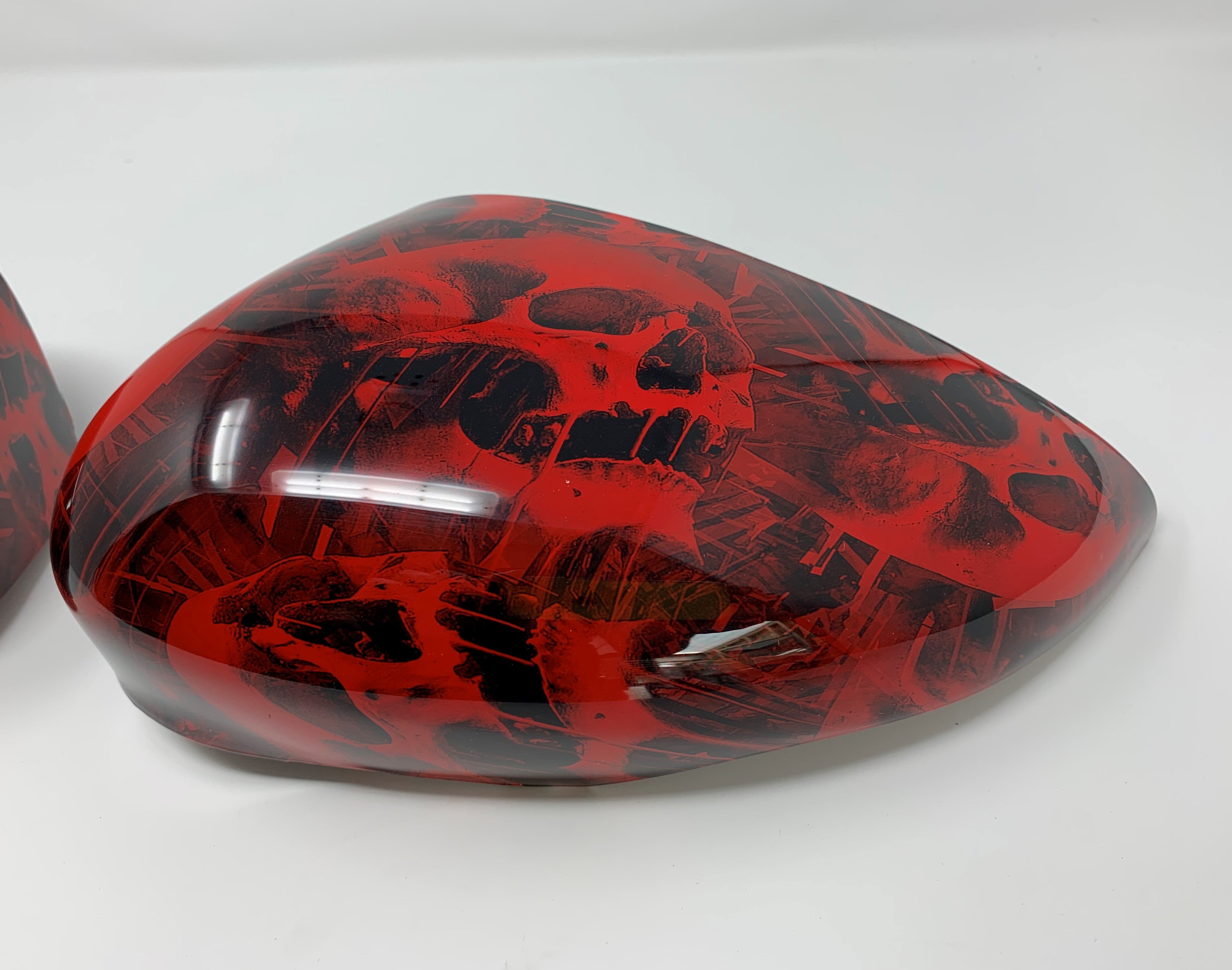 Mirror Caps (Pair) - Ford Fiesta Mk7/7.5 - Hydrodipped - Red Skull Design
